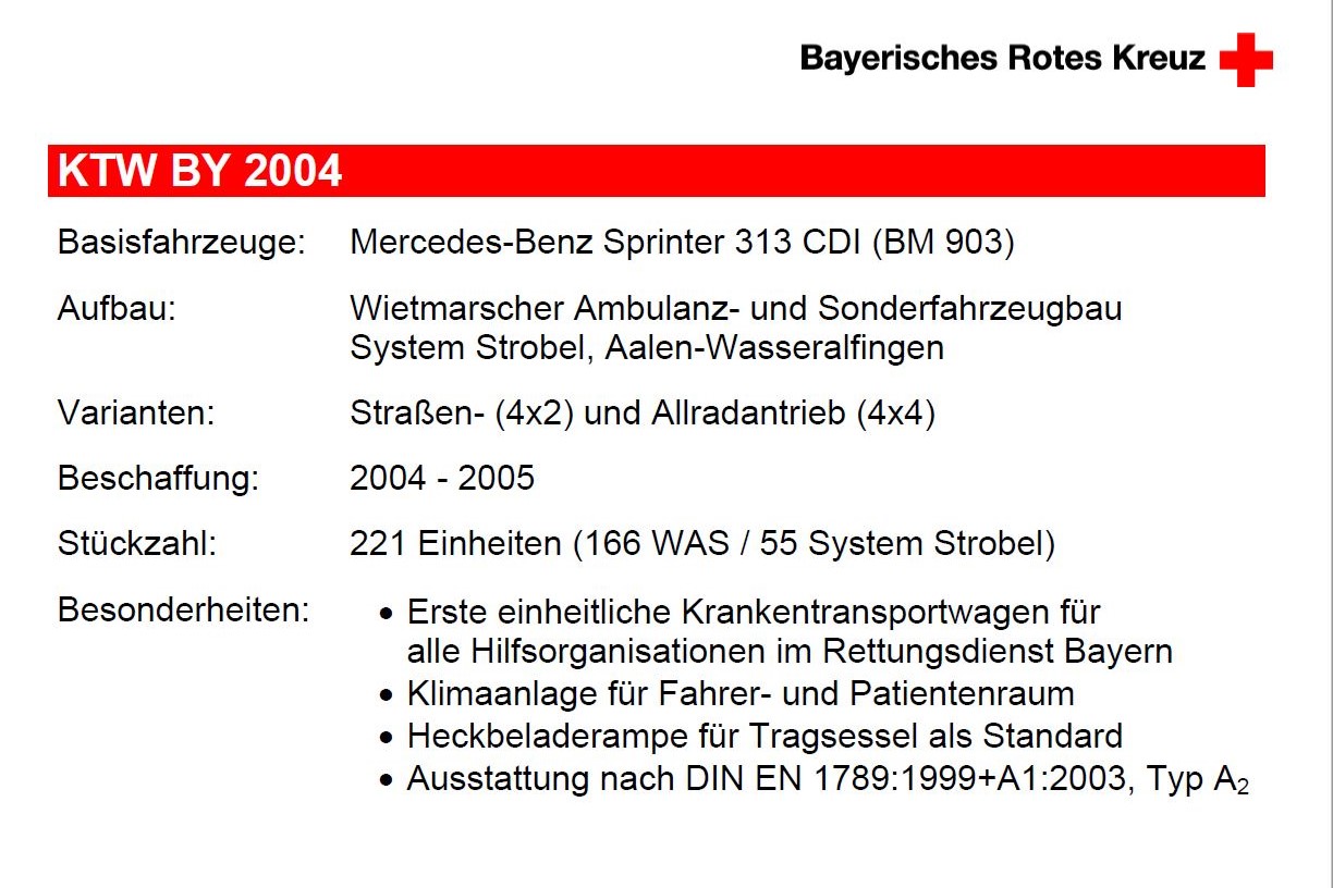 Krankentransportwagen Bayern 2004