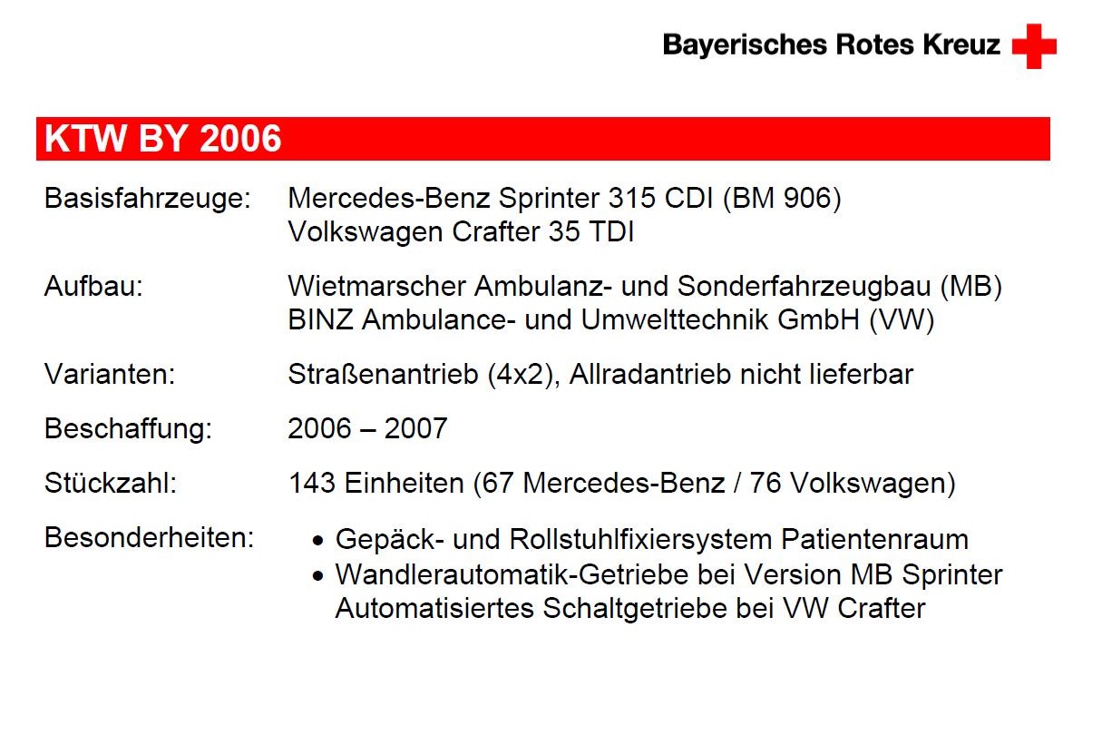 Krankentransportwagen Bayern 2006