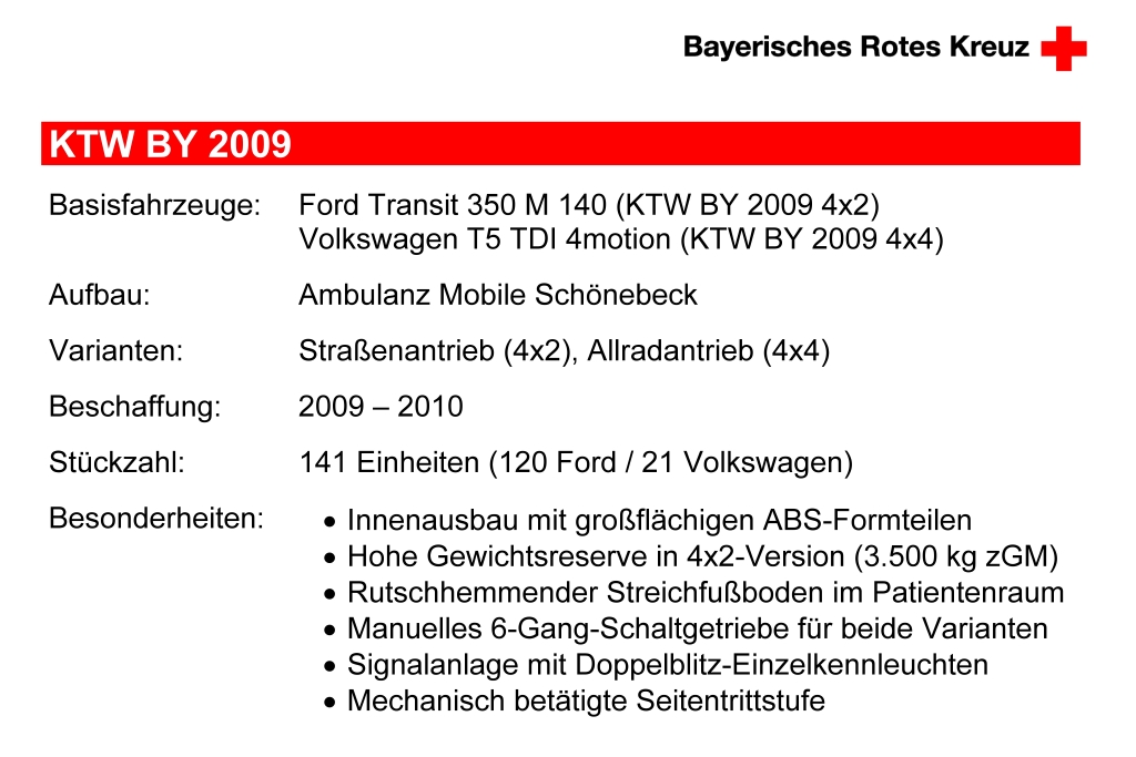 Krankentransportwagen Bayern 2009