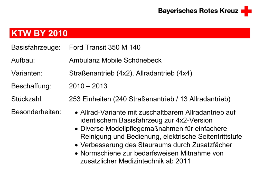 Krankentransportwagen Bayern 2010