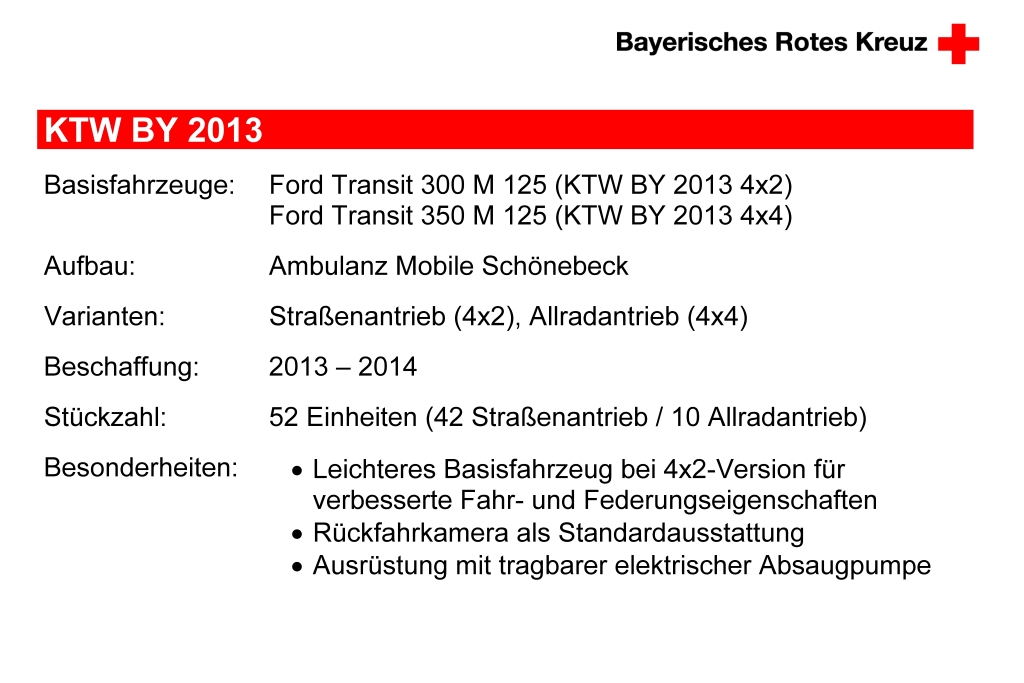 Krankentransportwagen Bayern 2013