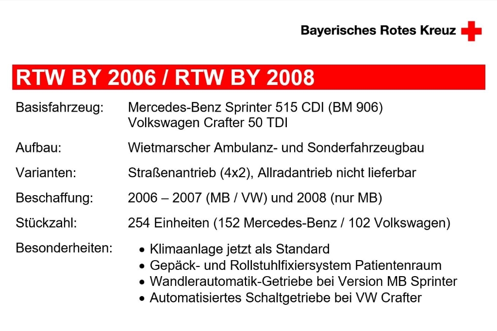 Rettungswagen Bayern 2006 / 2008