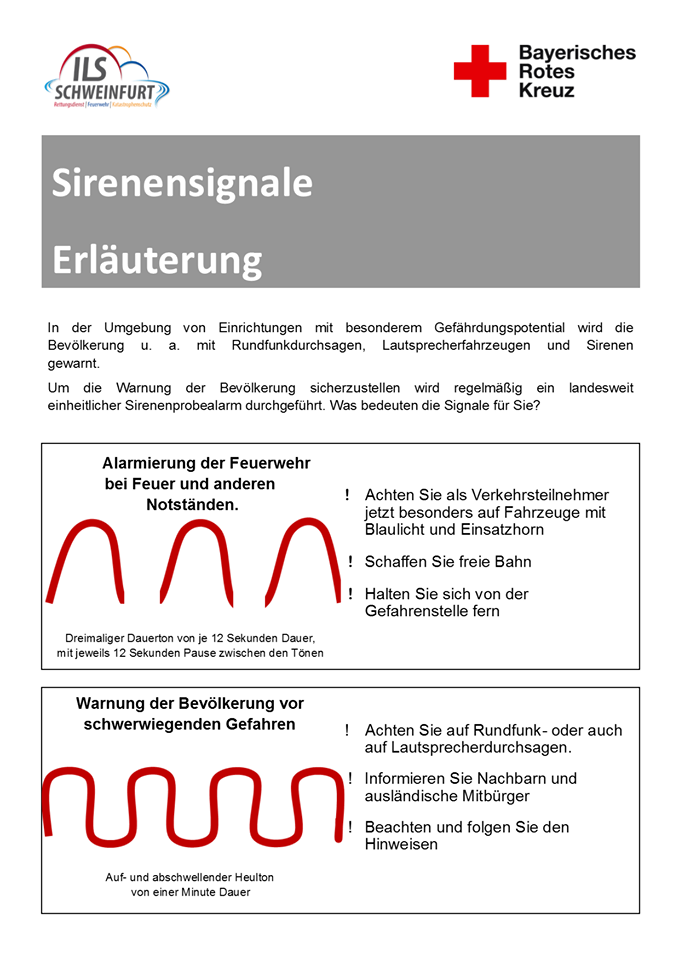 Probealarm in Bayern mit Sirenen und Warnsystem